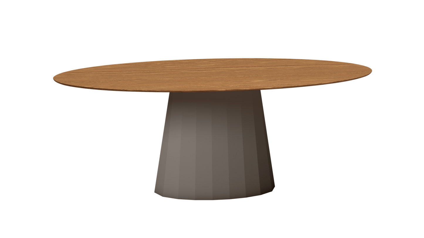 Table ovale en bois et pied conique en métal Ankara - MATIERE GRISE - La Maison MilanaiseANKARABOISOVALE19Taupe 192200cmx100cmxH75.6cm