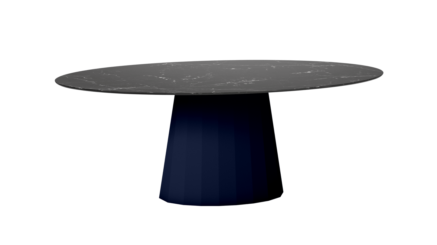 Table ovale en marbre et pied conique en métal Ankara - MATIERE GRISE - La Maison MilanaiseANKARAMARQUINAOVALE13Nuit 114200cmx100cmxH75.6cm