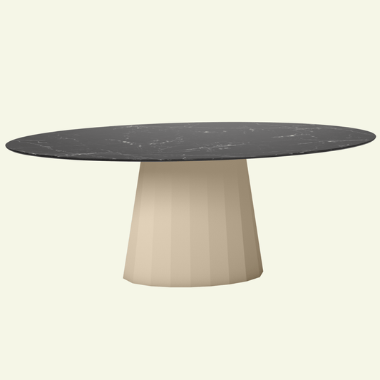 Table ovale en marbre et pied conique en métal Ankara - MATIERE GRISE - La Maison MilanaiseANKARAMARQUINAOVALE1Eggshell 161200cmx100cmxH75.6cm