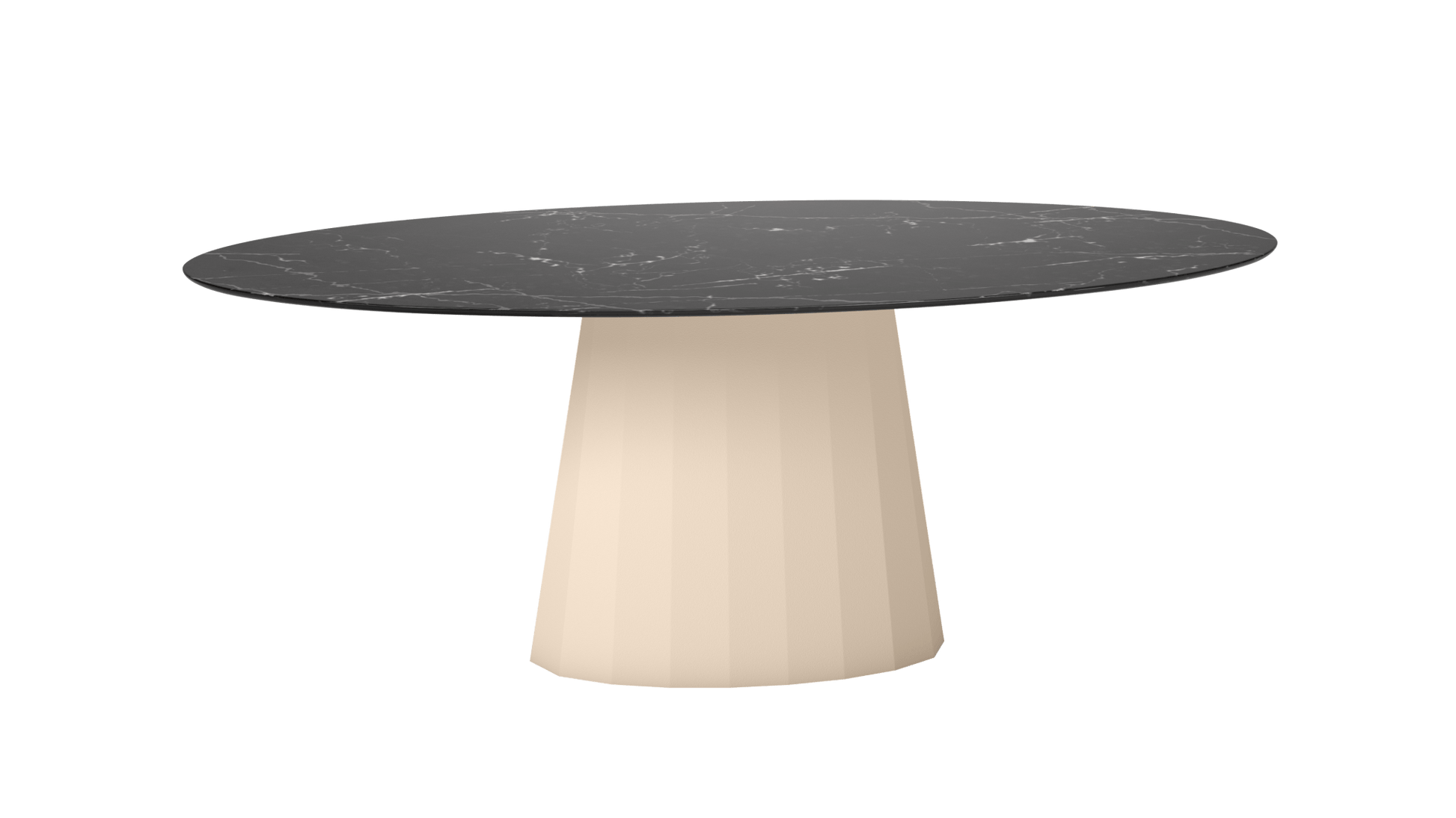 Table ovale en marbre et pied conique en métal Ankara - MATIERE GRISE - La Maison MilanaiseANKARAMARQUINAOVALE1Eggshell 161200cmx100cmxH75.6cm