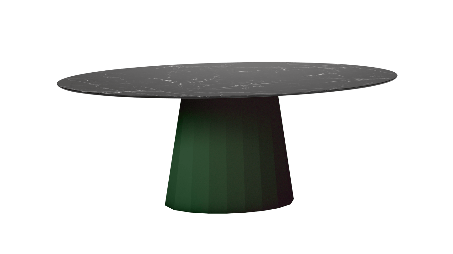 Table ovale en marbre et pied conique en métal Ankara - MATIERE GRISE - La Maison MilanaiseANKARAMARQUINAOVALE65Jekyll 123200cmx100cmxH75.6cm