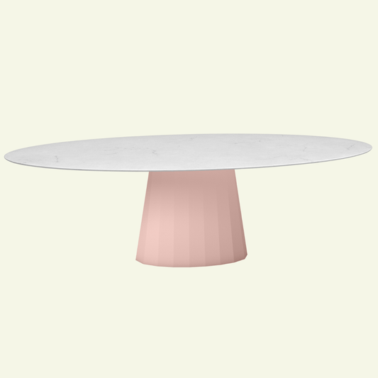 Table ovale en marbre et pied conique en métal Ankara - MATIERE GRISE - La Maison MilanaiseANKARACARRARE1Eggshell 161200cmx100cmxH75.6cm