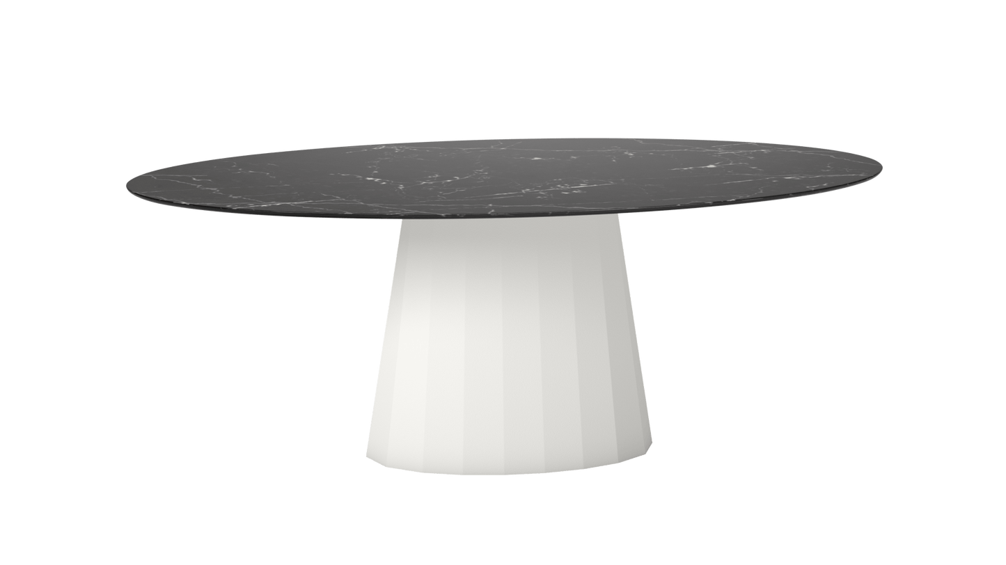 Table ovale en marbre et pied conique en métal Ankara - MATIERE GRISE - La Maison MilanaiseANKARAMARQUINAOVALE77Blanc 001200cmx100cmxH75.6cm