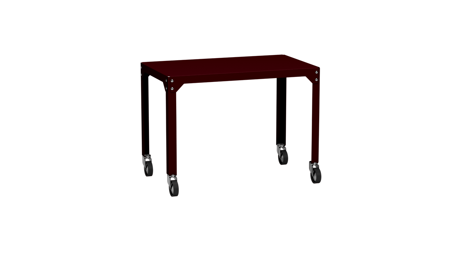 Table rectangulaire en acier galvanisé 100x60cm Hegoa - MATIERE GRISE - La Maison MilanaiseTABLERECTANGLE100HEGOABourgogne 153Avec roulettes