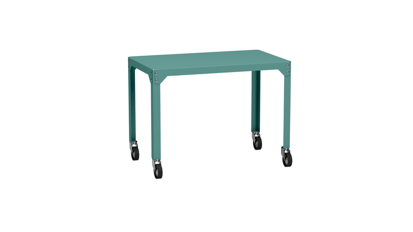 Table rectangulaire en acier galvanisé 100x60cm Hegoa - MATIERE GRISE - La Maison MilanaiseTABLERECTANGLE100HEGOACeladon 006Avec roulettes
