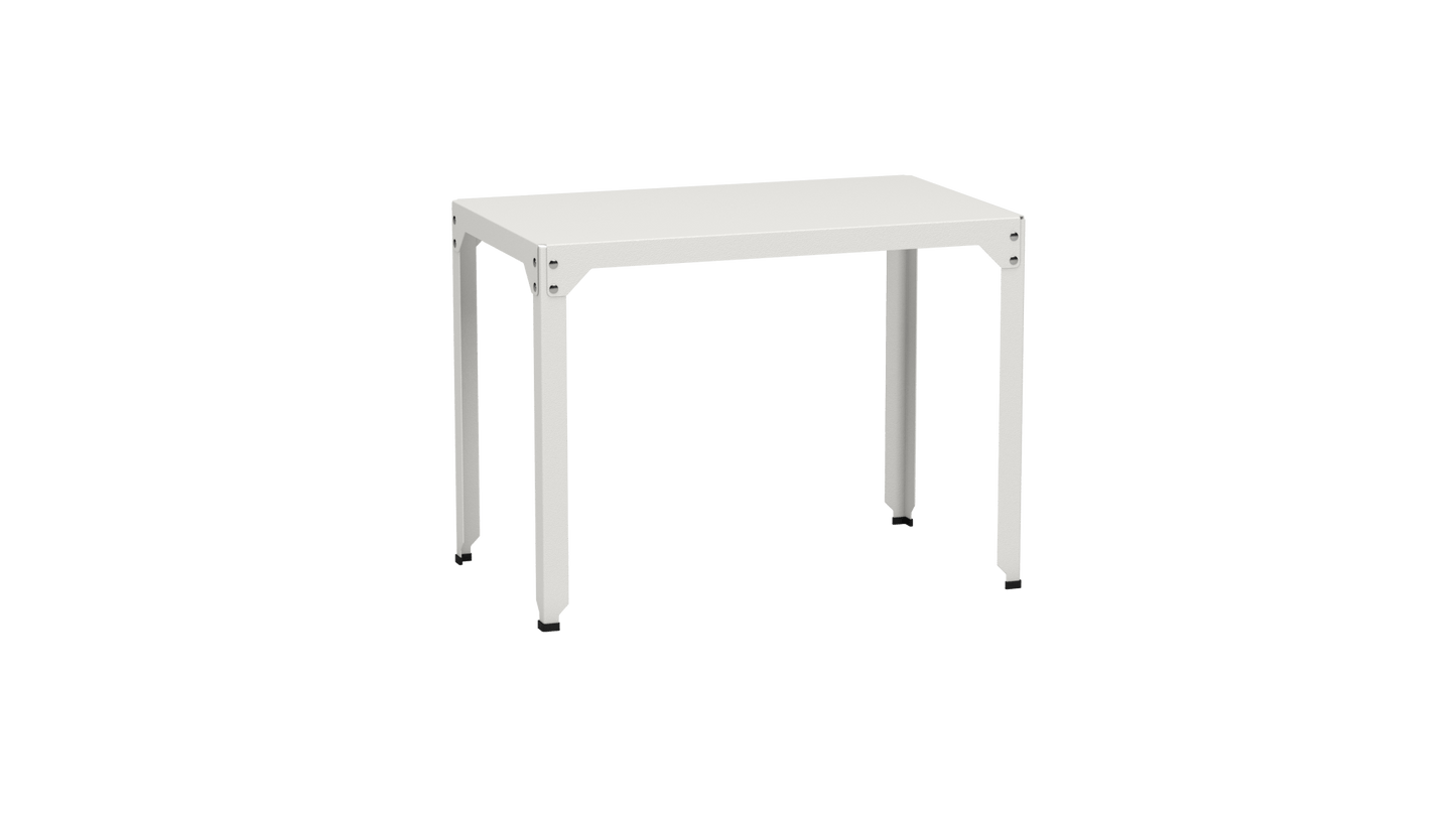Table rectangulaire en acier galvanisé 100x60cm Hegoa - MATIERE GRISE - La Maison MilanaiseTABLERECTANGLE100HEGOABlanc 001Sans roulettes