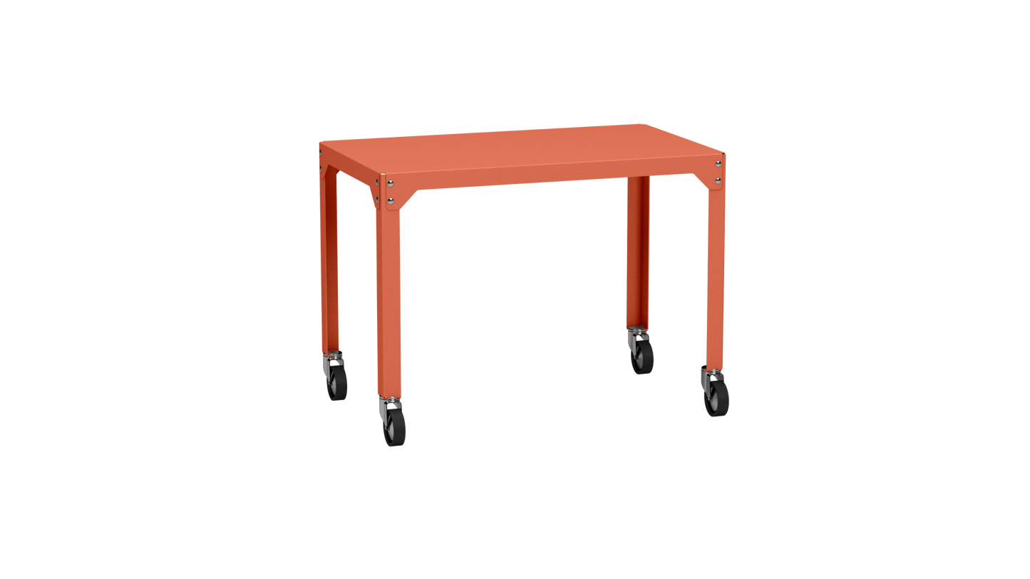 Table rectangulaire en acier galvanisé 100x60cm Hegoa - MATIERE GRISE - La Maison MilanaiseTABLERECTANGLE100HEGOAOrange givré 144Avec roulettes