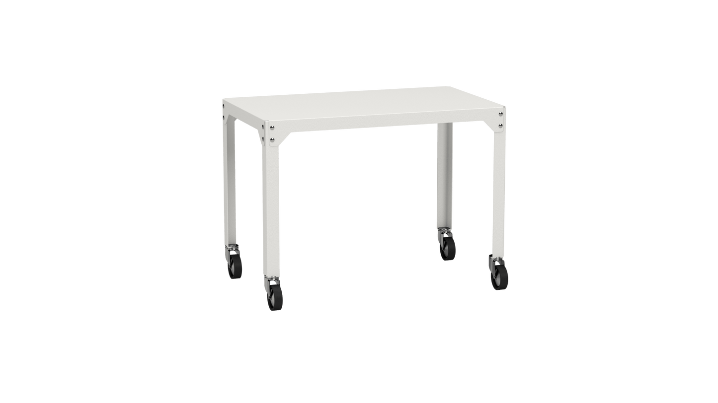Table rectangulaire en acier galvanisé 100x60cm Hegoa - MATIERE GRISE - La Maison MilanaiseTABLERECTANGLE100HEGOABlanc 001Avec roulettes