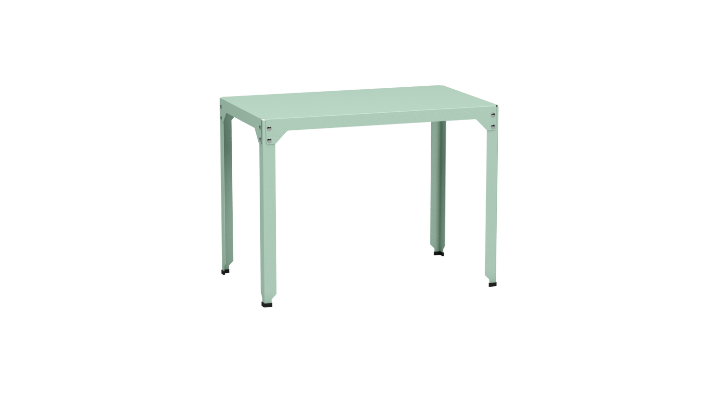 Table rectangulaire en acier galvanisé 100x60cm Hegoa - MATIERE GRISE - La Maison MilanaiseTABLERECTANGLE100HEGOAVert d'eau 120Sans roulettes