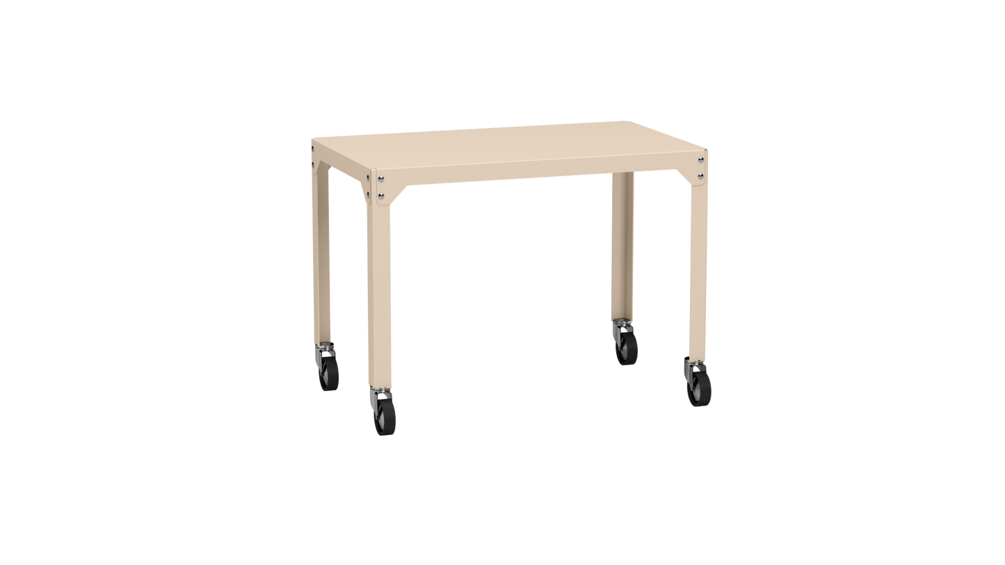 Table rectangulaire en acier galvanisé 100x60cm Hegoa - MATIERE GRISE - La Maison MilanaiseTABLERECTANGLE100HEGOAEggshell 161Avec roulettes
