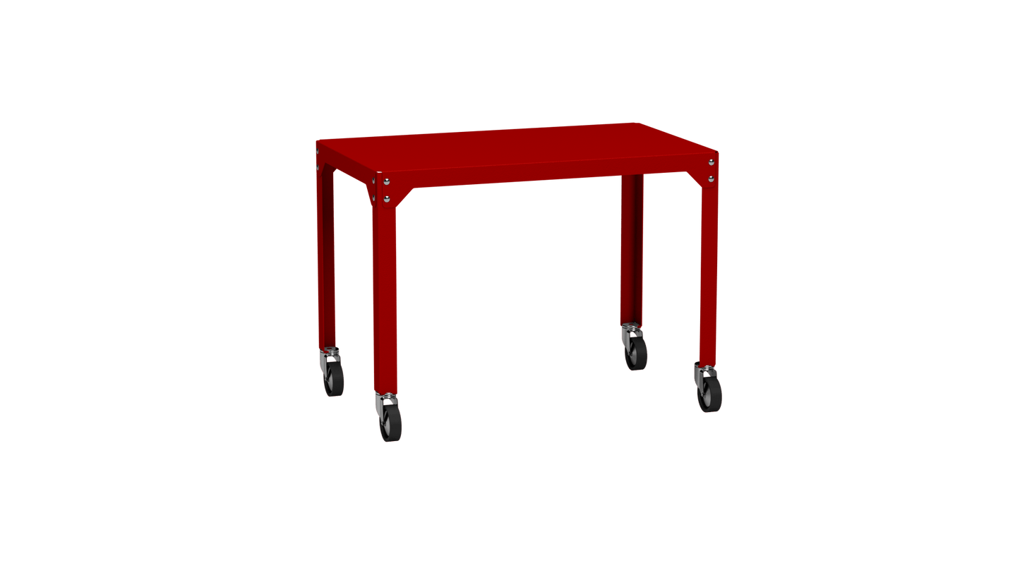 Table rectangulaire en acier galvanisé 100x60cm Hegoa - MATIERE GRISE - La Maison MilanaiseTABLERECTANGLE100HEGOAVermillon 012Avec roulettes
