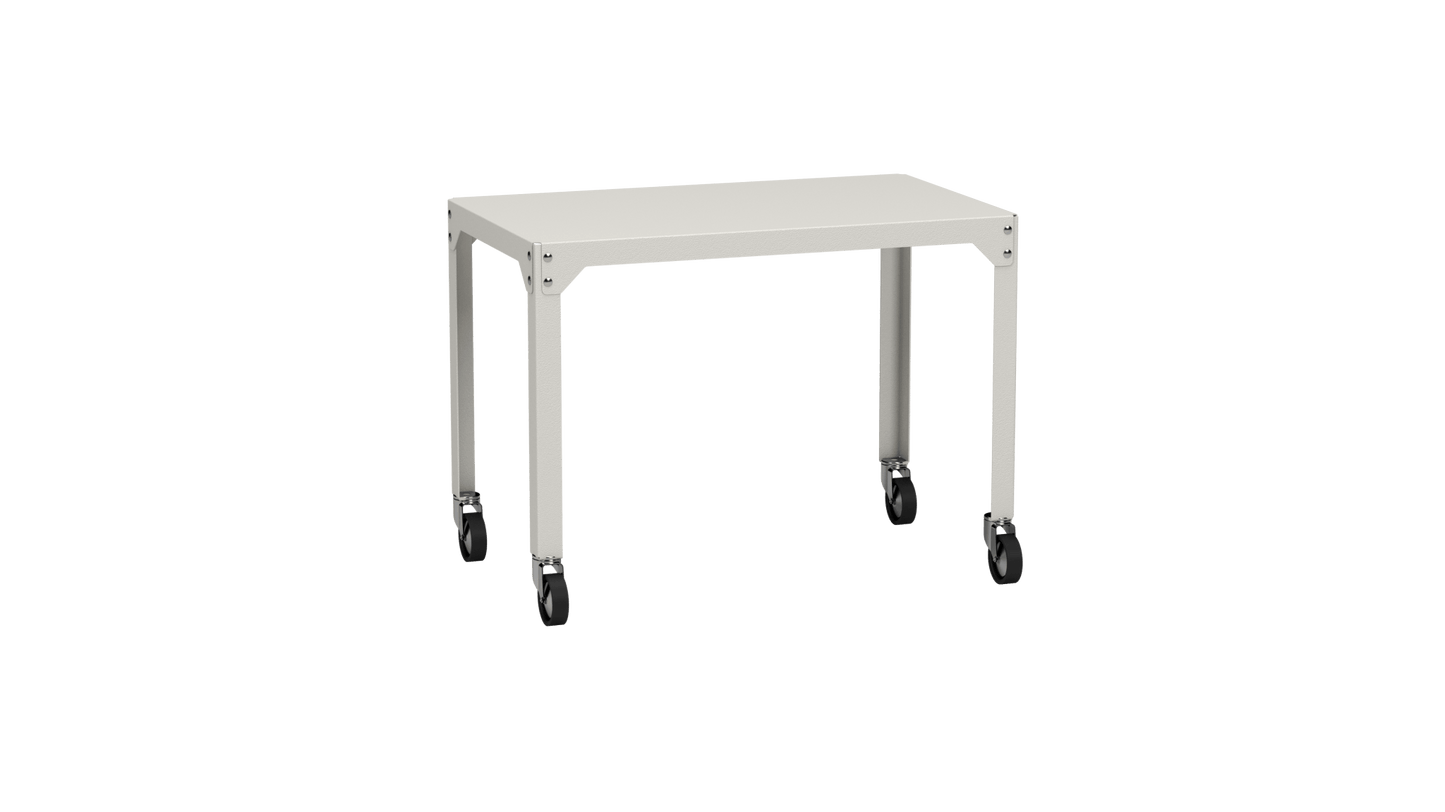 Table rectangulaire en acier galvanisé 100x60cm Hegoa - MATIERE GRISE - La Maison MilanaiseTABLERECTANGLE100HEGOACraie 023Avec roulettes