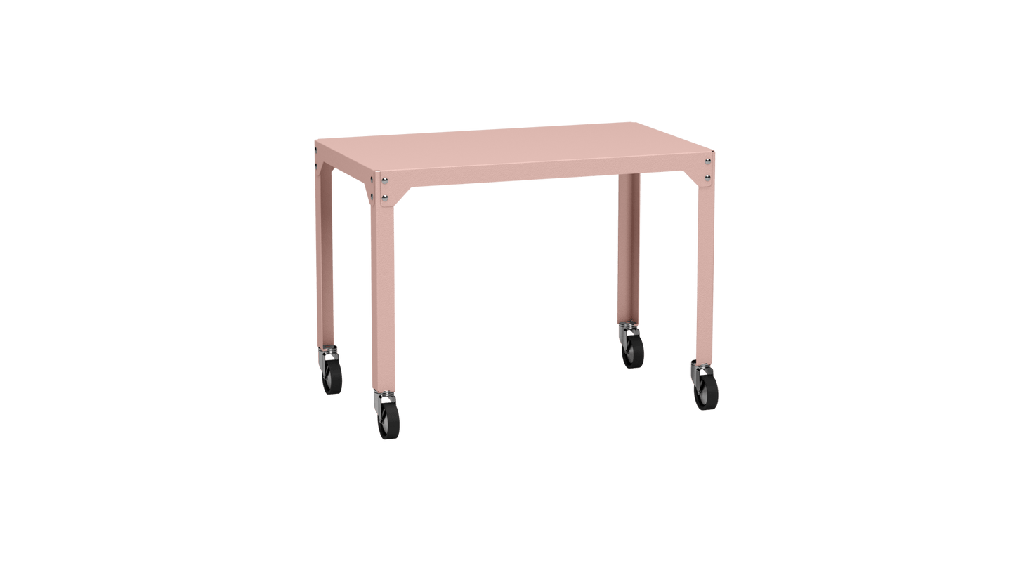 Table rectangulaire en acier galvanisé 100x60cm Hegoa - MATIERE GRISE - La Maison MilanaiseTABLERECTANGLE100HEGOABaby pink 162Avec roulettes