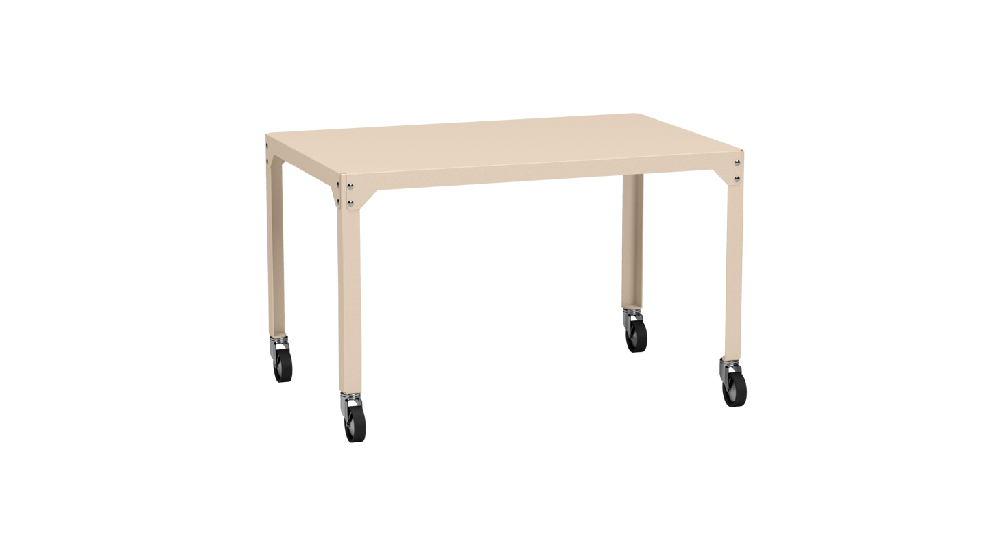 Table rectangulaire en acier galvanisé 121x79cm Hegoa - MATIERE GRISE - La Maison MilanaiseTABLERECTANGLE121HEGOAEggshell 161Avec roulettes