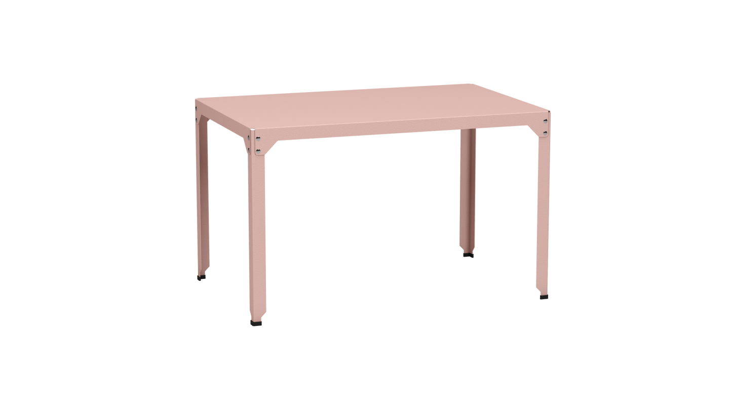 Table rectangulaire en acier galvanisé 121x79cm Hegoa - MATIERE GRISE - La Maison MilanaiseTABLERECTANGLE121HEGOABaby pink 162Sans roulettes