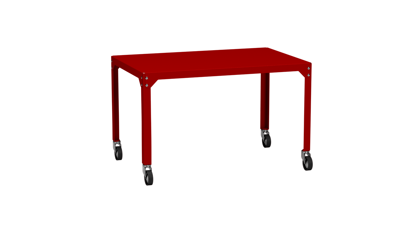 Table rectangulaire en acier galvanisé 121x79cm Hegoa - MATIERE GRISE - La Maison MilanaiseTABLERECTANGLE121HEGOAVermillon 012Avec roulettes