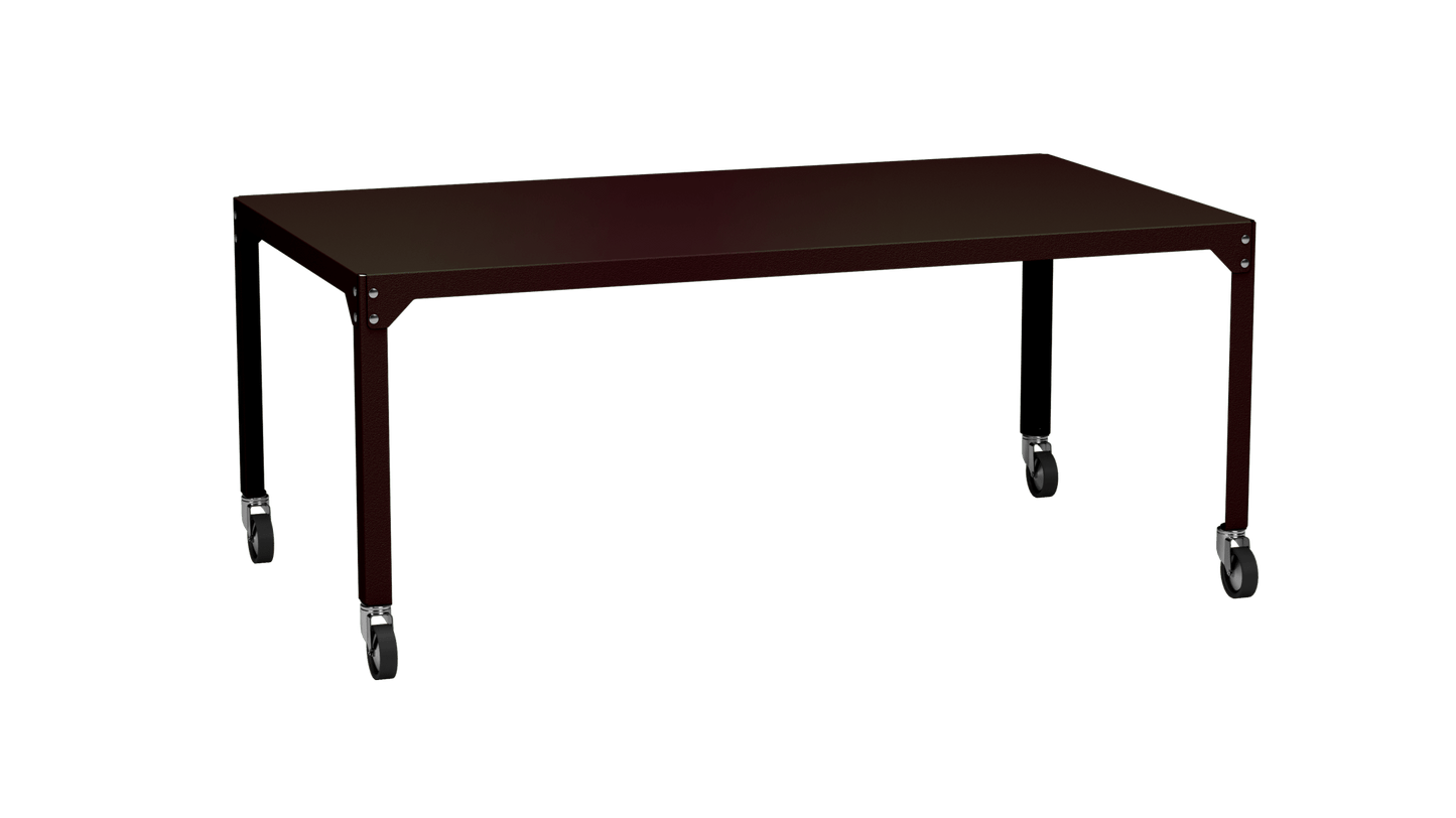 Table rectangulaire en acier galvanisé 180x100cm Hegoa - MATIERE GRISE - La Maison MilanaiseTABLERECTANGLE180HEGOAViolet de Mars 171Avec roulettes