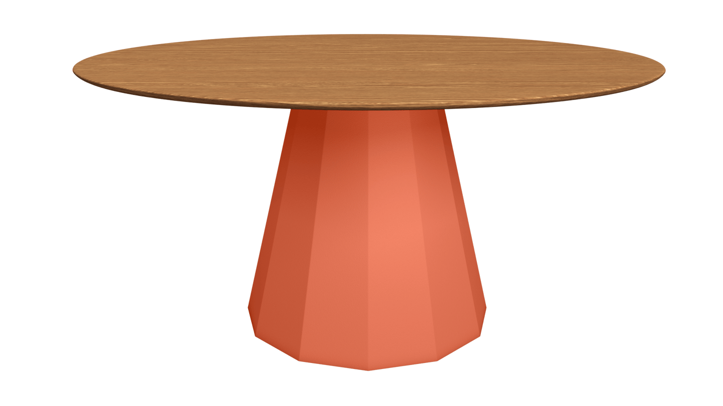 Table ronde en bois avec pied conique en métal Ø150cm Ankara - MATIÈRE GRISE - La Maison MilanaiseTABLERONDEANKARA150METALBOISOrange givré 144