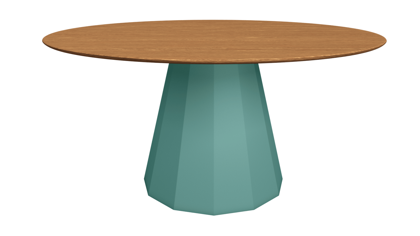 Table ronde en bois avec pied conique en métal Ø150cm Ankara - MATIÈRE GRISE - La Maison MilanaiseTABLERONDEANKARA150METALBOISCeladon 006