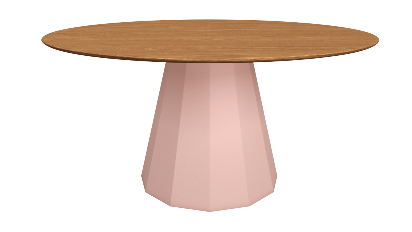 Table ronde en bois avec pied conique en métal Ø150cm Ankara - MATIÈRE GRISE - La Maison MilanaiseTABLERONDEANKARA150METALBOISBaby pink 162