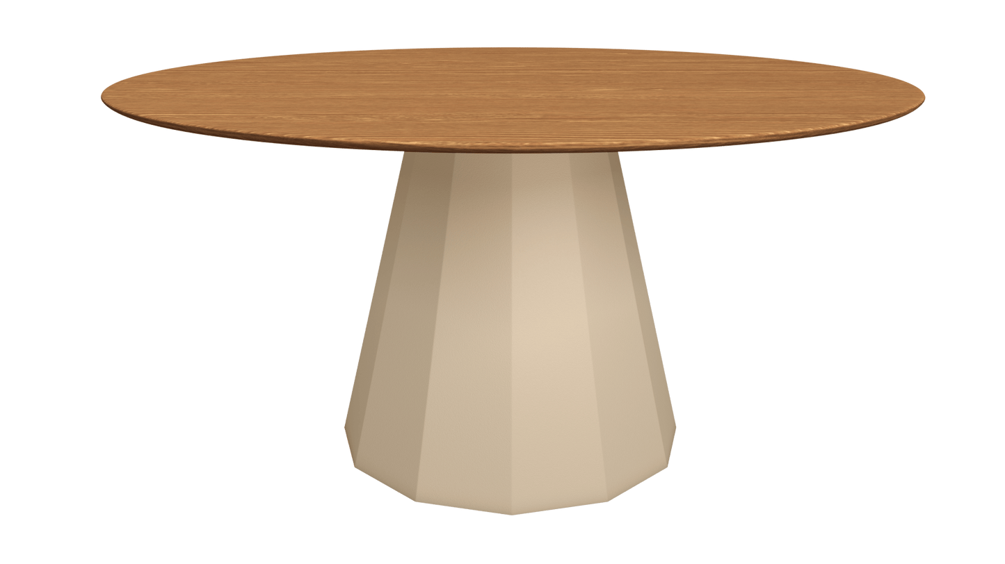 Table ronde en bois avec pied conique en métal Ø150cm Ankara - MATIÈRE GRISE - La Maison MilanaiseTABLERONDEANKARA150METALBOISCrème 190