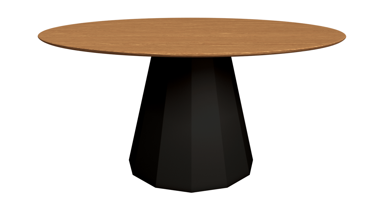 Table ronde en bois avec pied conique en métal Ø150cm Ankara - MATIÈRE GRISE - La Maison MilanaiseTABLERONDEANKARA150METALBOISNoir mat 031