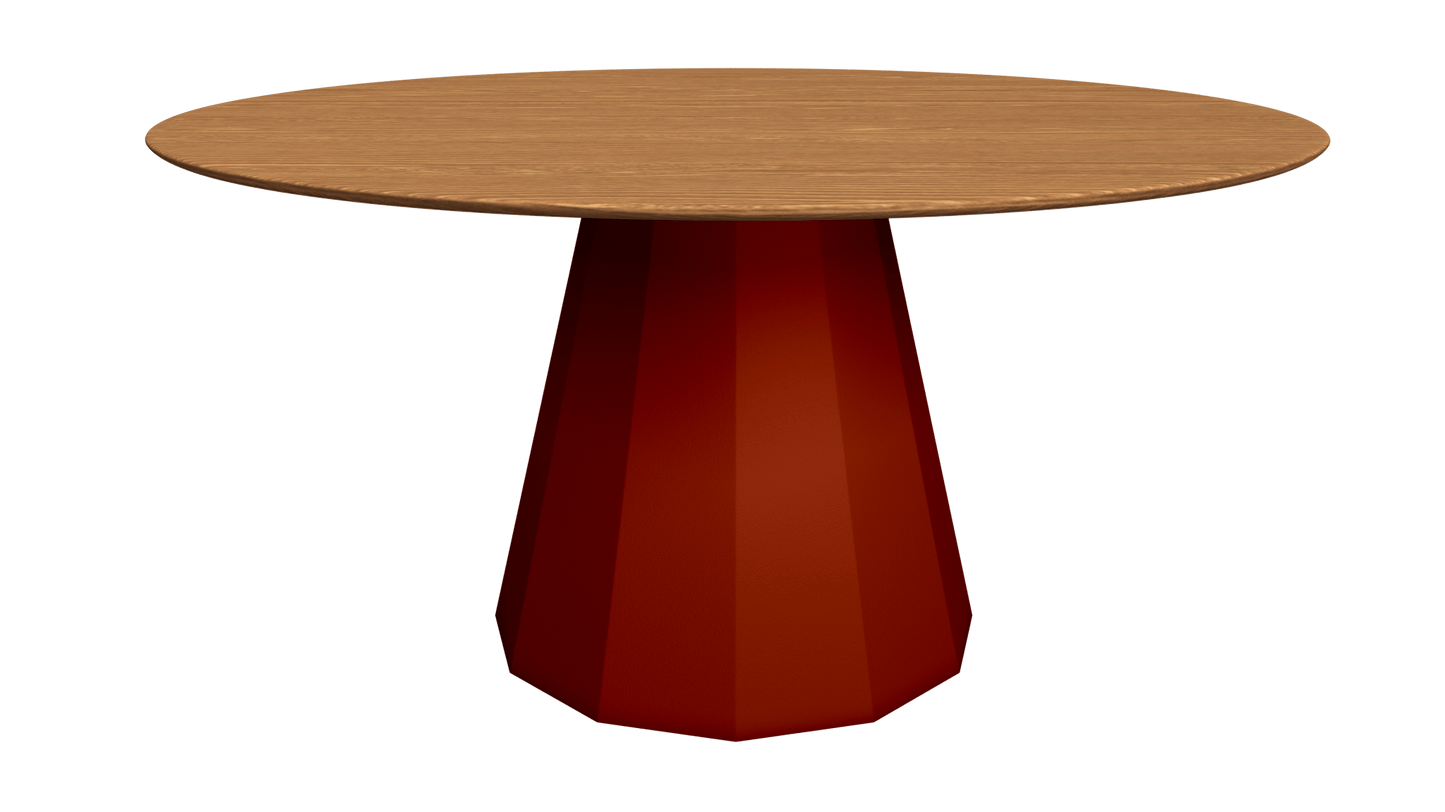 Table ronde en bois avec pied conique en métal Ø150cm Ankara - MATIÈRE GRISE - La Maison MilanaiseTABLERONDEANKARA150METALBOISTerracotta 142