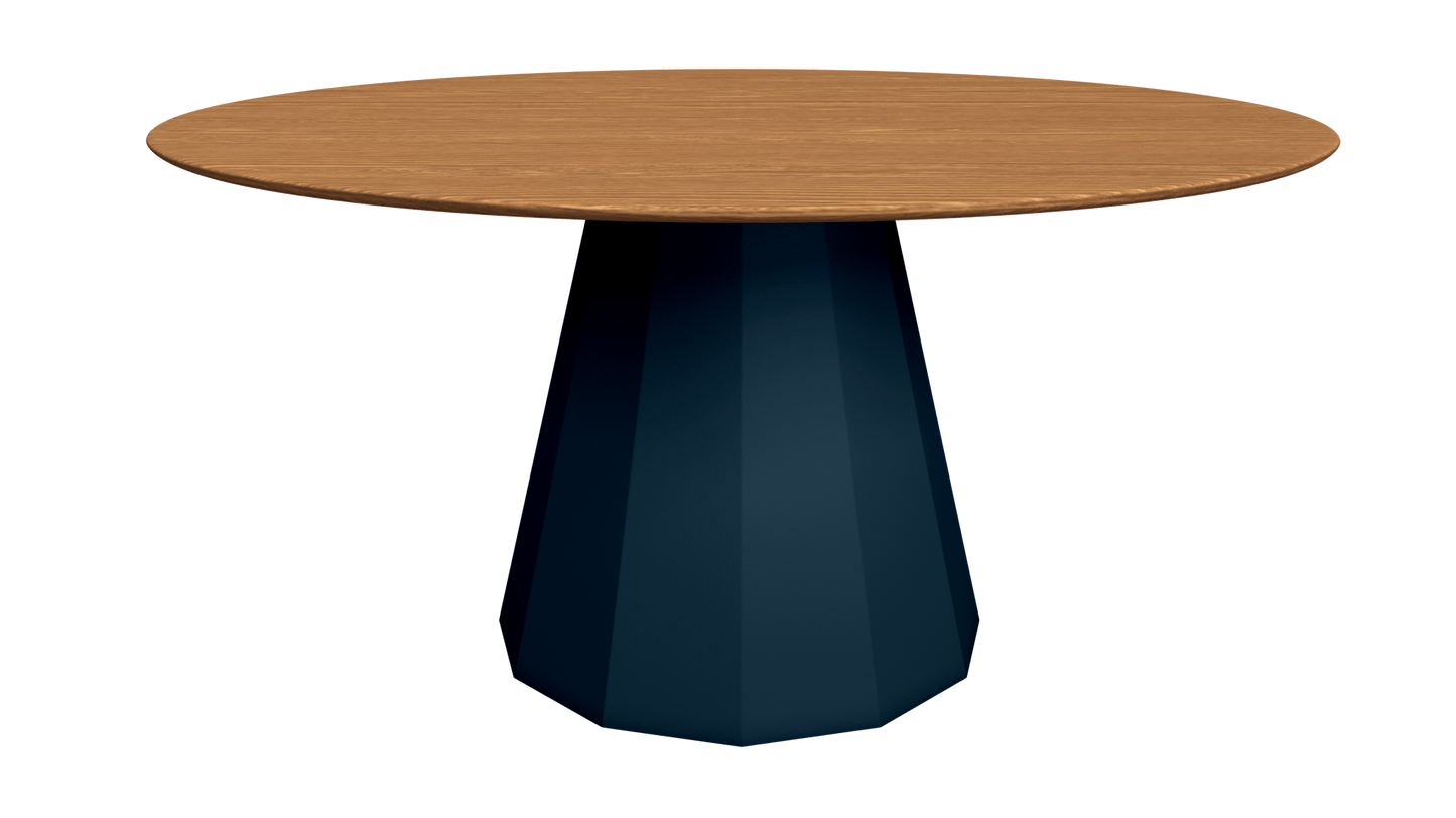 Table ronde en bois avec pied conique en métal Ø150cm Ankara - MATIÈRE GRISE - La Maison MilanaiseTABLERONDEANKARA150METALBOISDenim 007