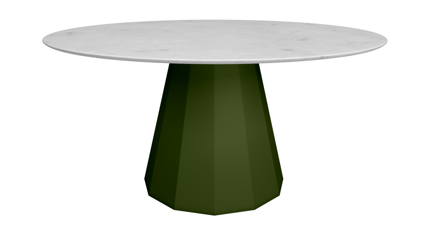Table ronde en marbre avec pied conique en métal Ø150cm Ankara - MATIÈRE GRISE - La Maison MilanaiseANKARARONDE150CARRAREKaki 122