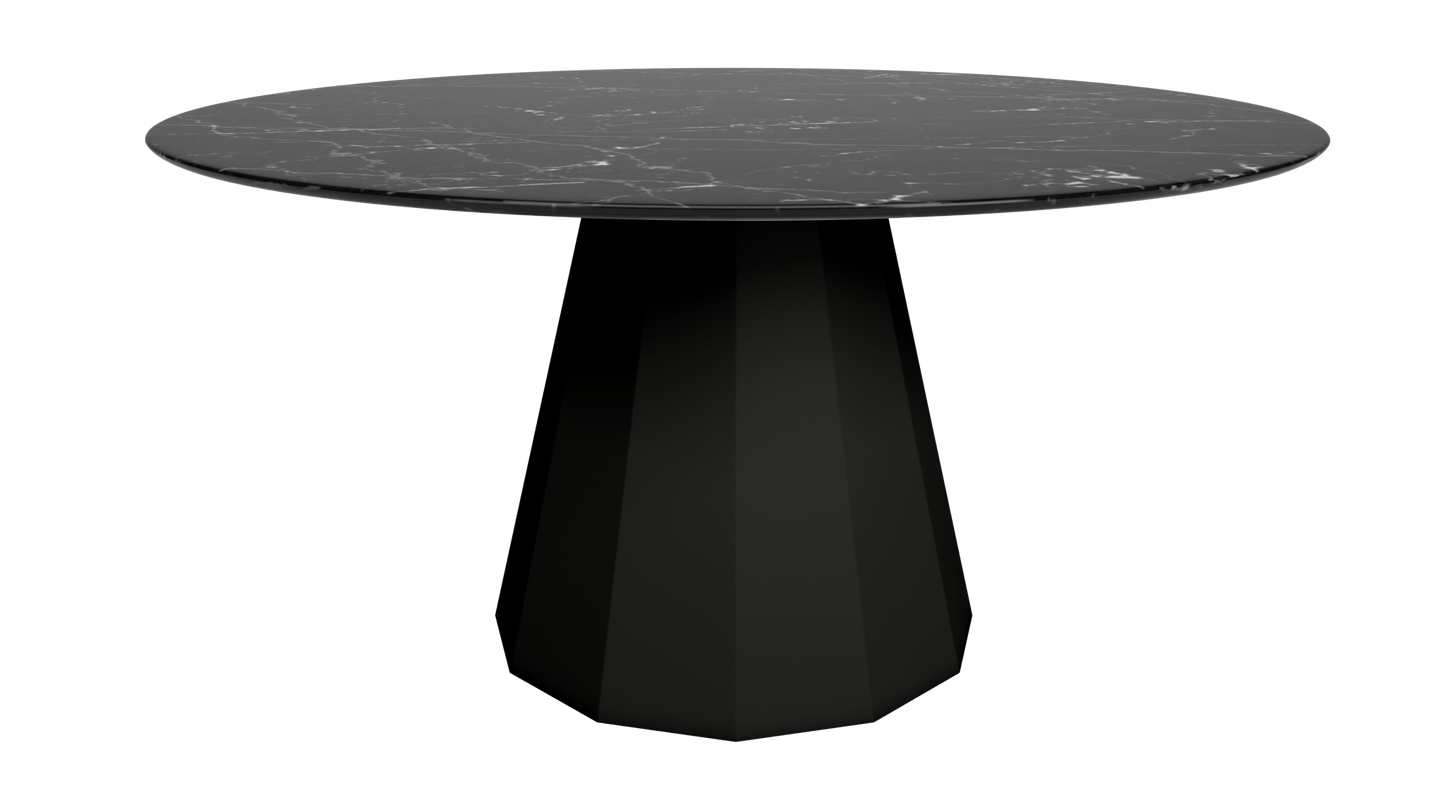 Table ronde en marbre avec pied conique en métal Ø150cm Ankara - MATIÈRE GRISE - La Maison MilanaiseANKARARONDE150METALMARQUINANoir mat 031