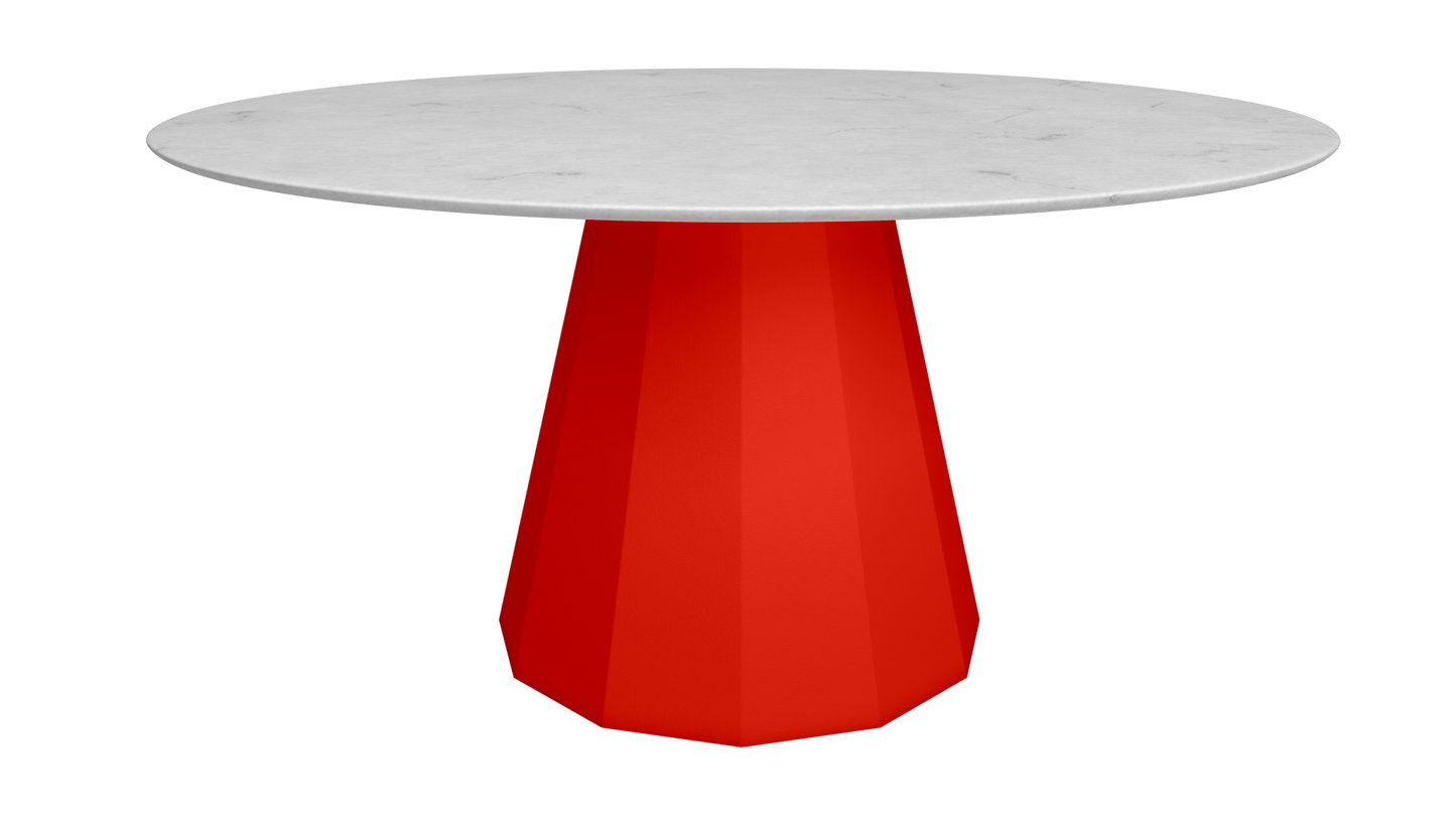Table ronde en marbre avec pied conique en métal Ø150cm Ankara - MATIÈRE GRISE - La Maison MilanaiseANKARARONDE150CARRARECorail 032