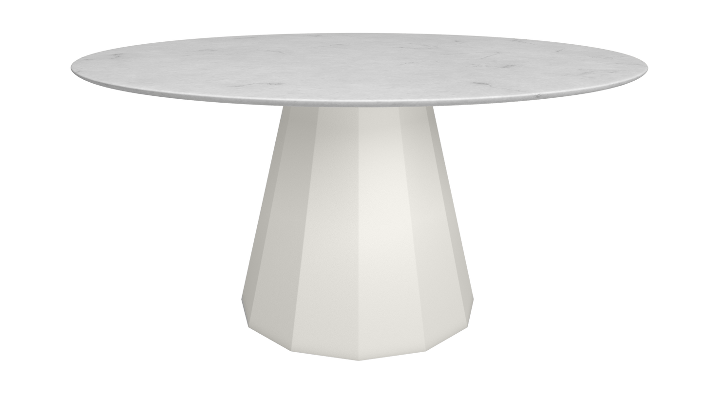 Table ronde en marbre avec pied conique en métal Ø150cm Ankara - MATIÈRE GRISE - La Maison MilanaiseANKARARONDE150CARRARECraie 023