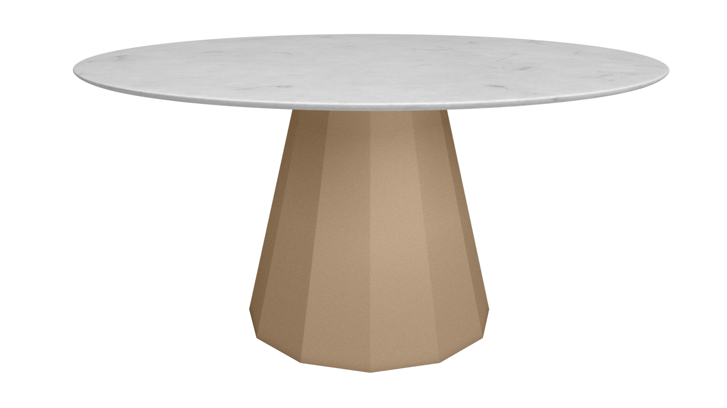 Table ronde en marbre avec pied conique en métal Ø150cm Ankara - MATIÈRE GRISE - La Maison MilanaiseANKARARONDE150CARRARESable 018