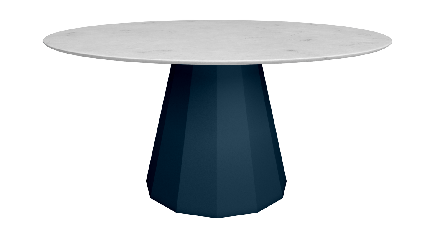 Table ronde en marbre avec pied conique en métal Ø150cm Ankara - MATIÈRE GRISE - La Maison MilanaiseANKARARONDE150CARRAREDenim 007