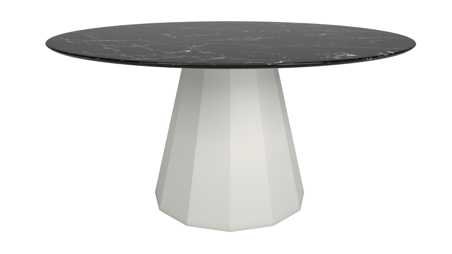 Table ronde en marbre avec pied conique en métal Ø150cm Ankara - MATIÈRE GRISE - La Maison MilanaiseANKARARONDE150METALMARQUINACraie 023