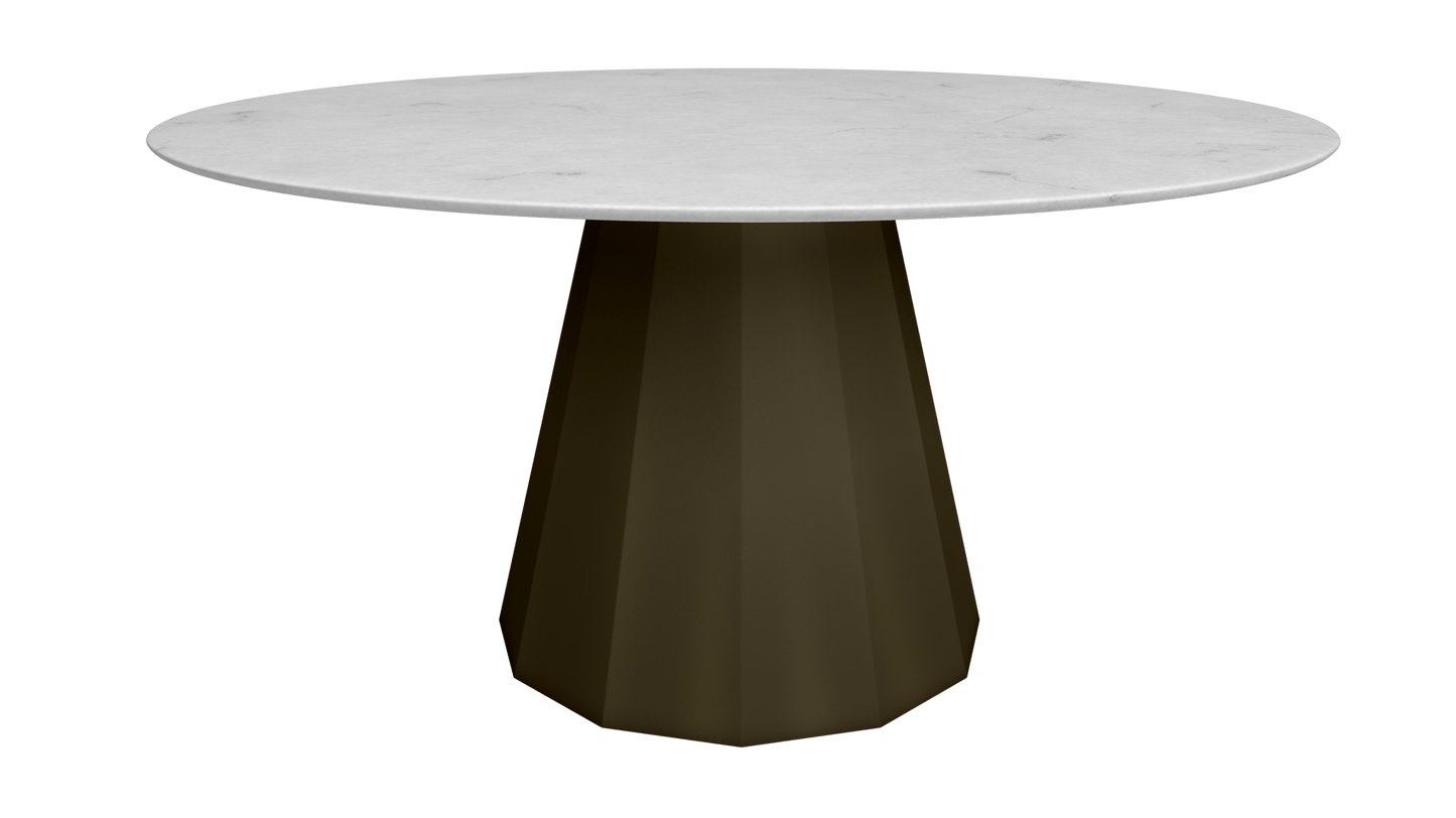 Table ronde en marbre avec pied conique en métal Ø150cm Ankara - MATIÈRE GRISE - La Maison MilanaiseANKARARONDE150CARRAREBrut Vernis fumé 241