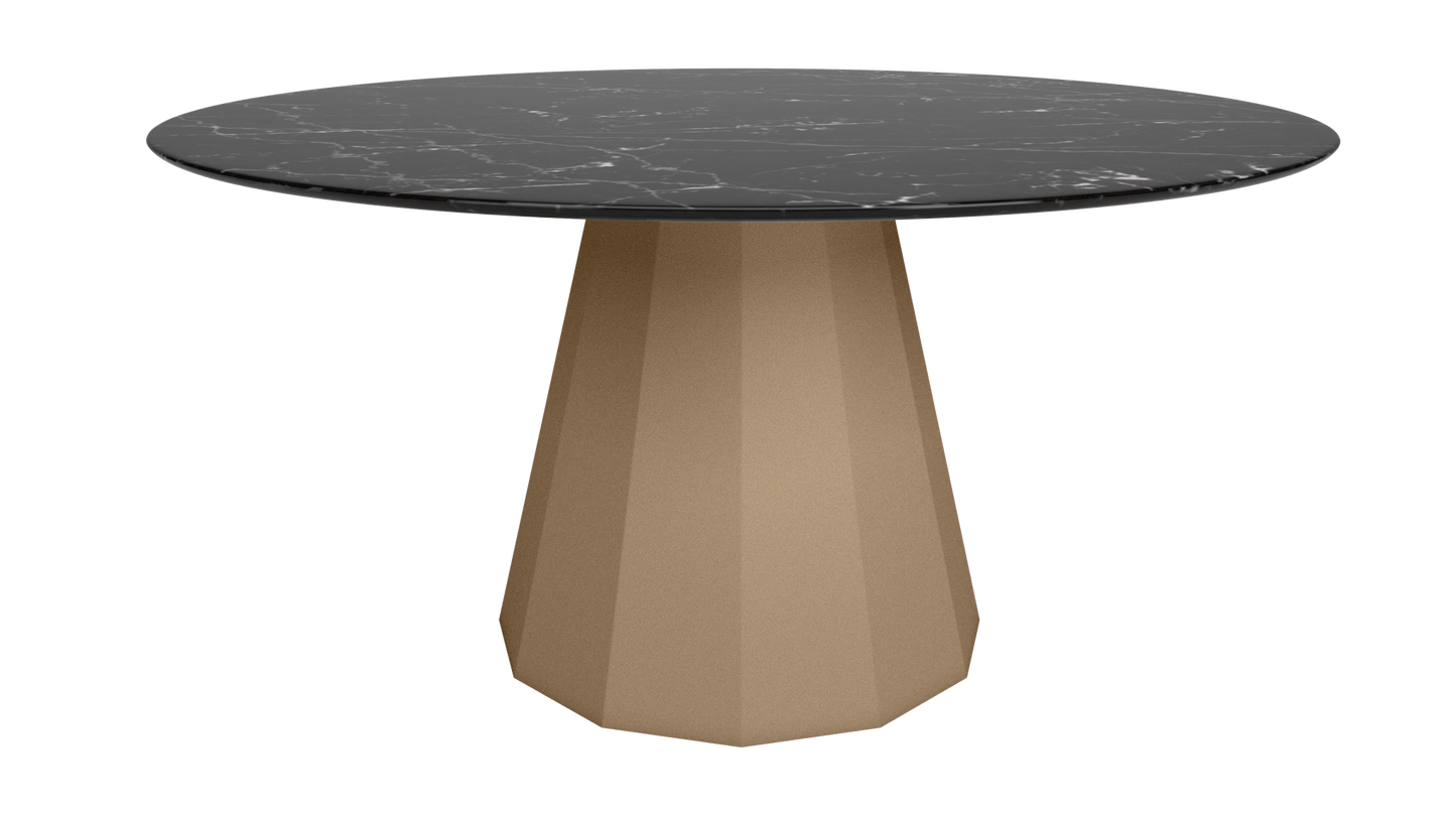 Table ronde en marbre avec pied conique en métal Ø150cm Ankara - MATIÈRE GRISE - La Maison MilanaiseANKARARONDE150METALMARQUINASable 018