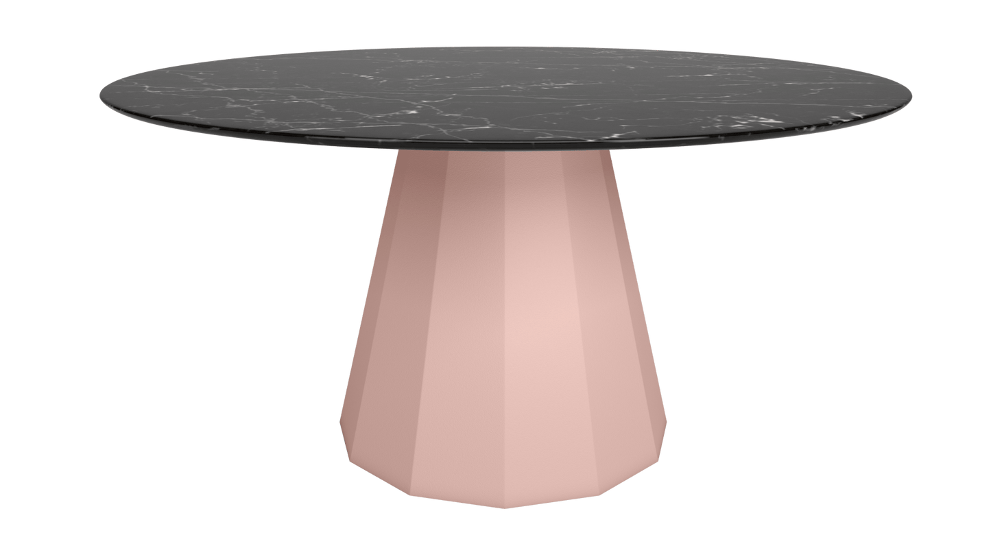 Table ronde en marbre avec pied conique en métal Ø150cm Ankara - MATIÈRE GRISE - La Maison MilanaiseANKARARONDE150METALMARQUINABaby pink 162