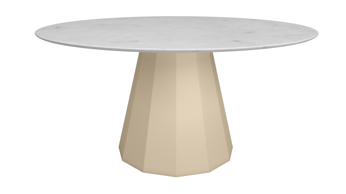 Table ronde en marbre avec pied conique en métal Ø150cm Ankara - MATIÈRE GRISE - La Maison MilanaiseANKARARONDE150CARRARECrème 190
