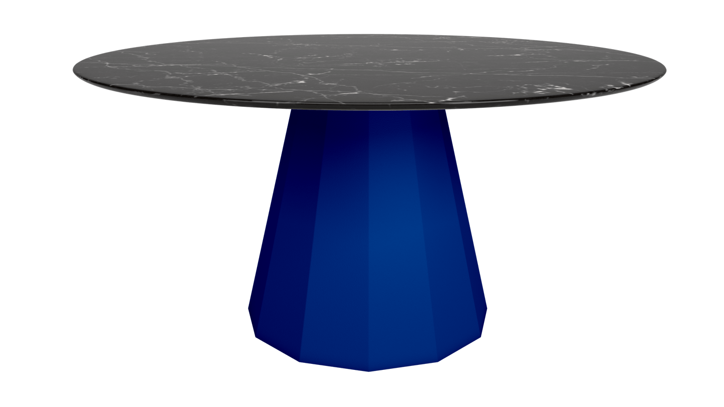 Table ronde en marbre avec pied conique en métal Ø150cm Ankara - MATIÈRE GRISE - La Maison MilanaiseANKARARONDE150METALMARQUINABleu pur 112
