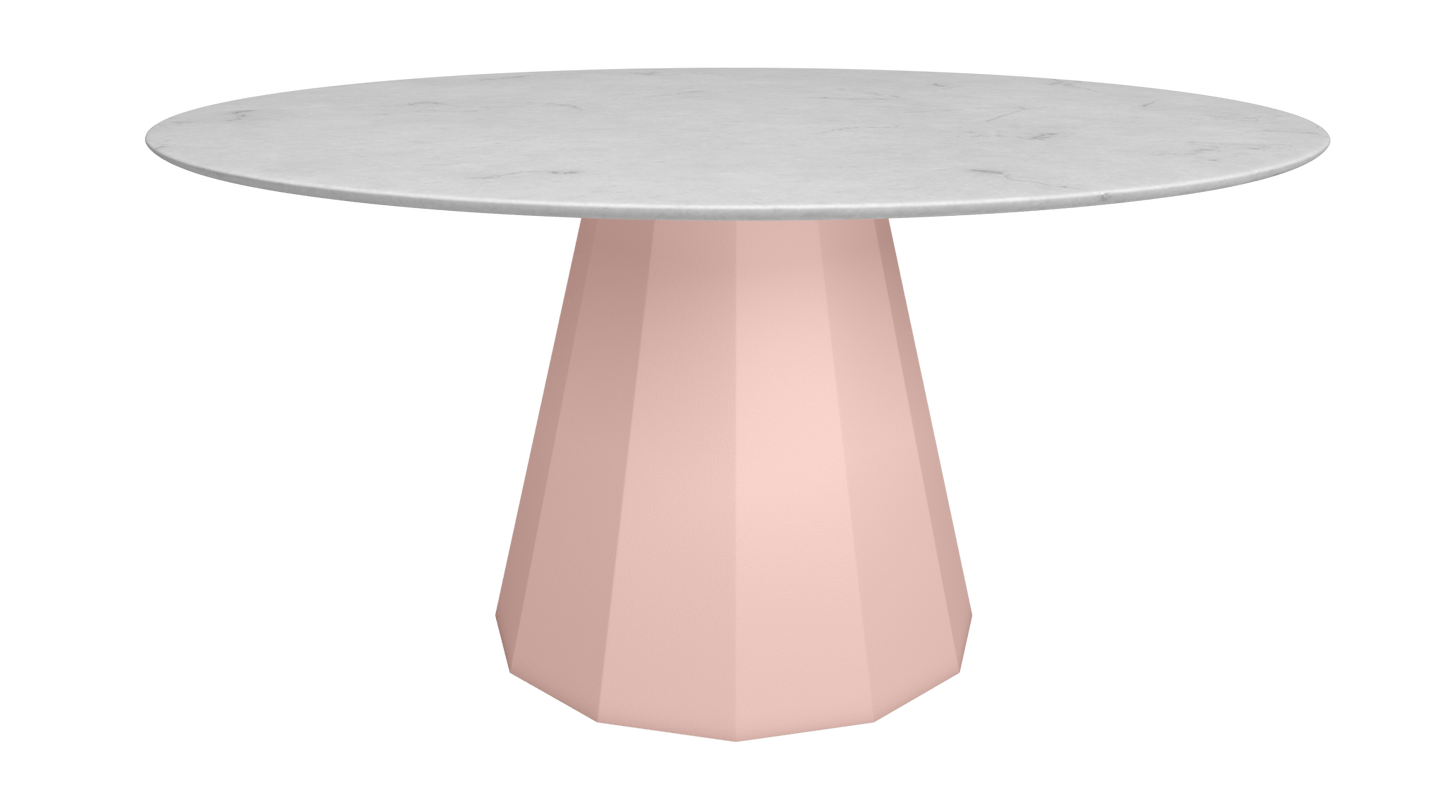 Table ronde en marbre avec pied conique en métal Ø150cm Ankara - MATIÈRE GRISE - La Maison MilanaiseANKARARONDE150CARRAREBaby pink 162