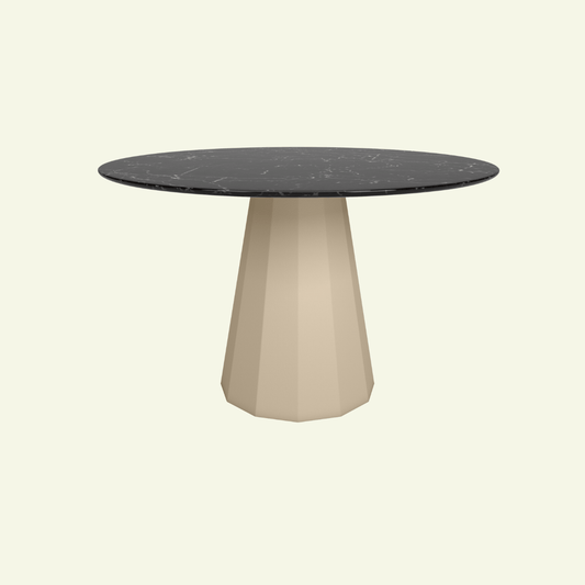 Table ronde en marbre avec pied conique en métal Ø80cm ou Ø120cm Ankara - MATIÈRE GRISE - La Maison MilanaiseANKARARONDEMETALMARQUINAEggshell 161Ø80cm