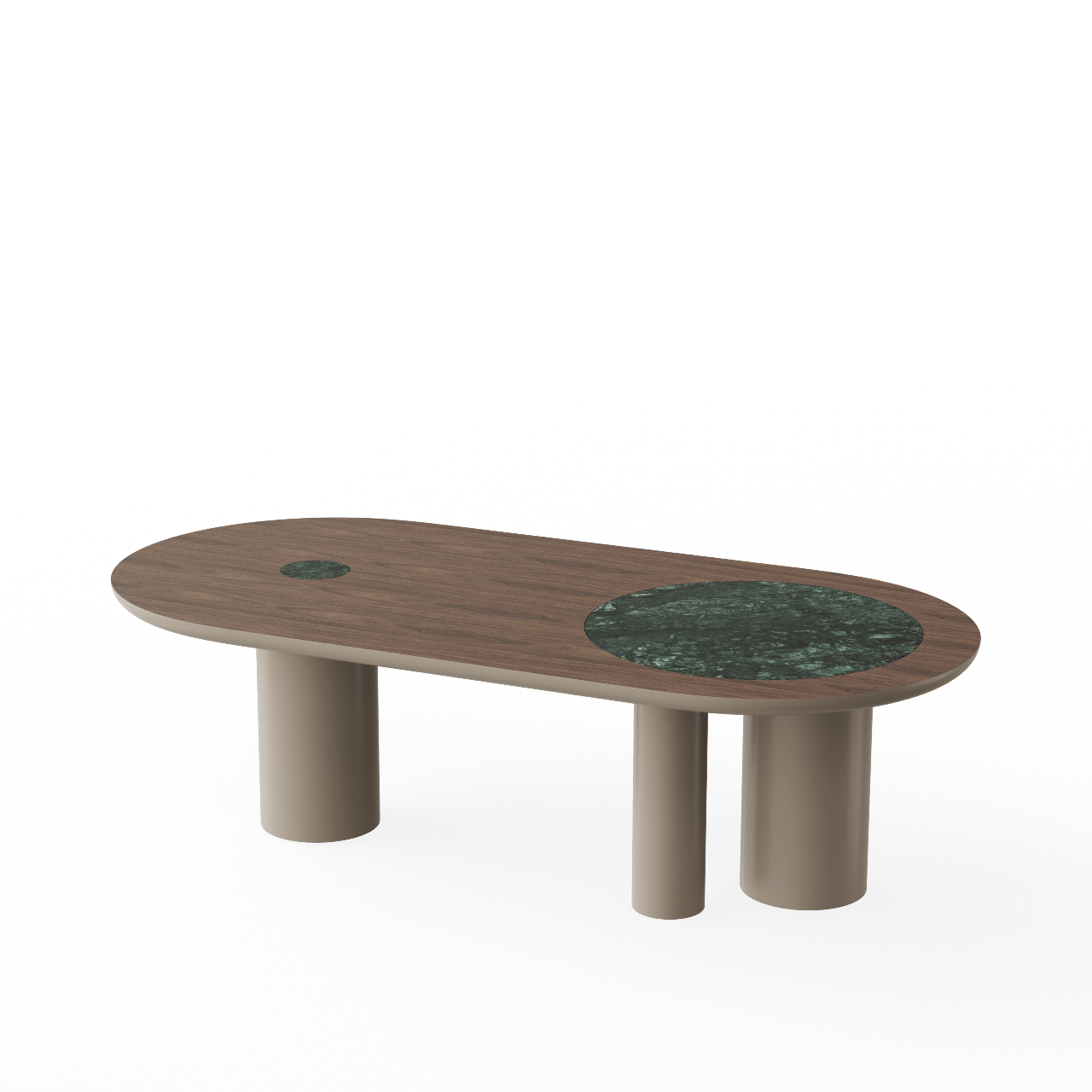 Table ZEUS en noyer Canaletto & marbre vert – Design sculptural d’exception - ULTRA MOBILI - La Maison MilanaiseGRD04