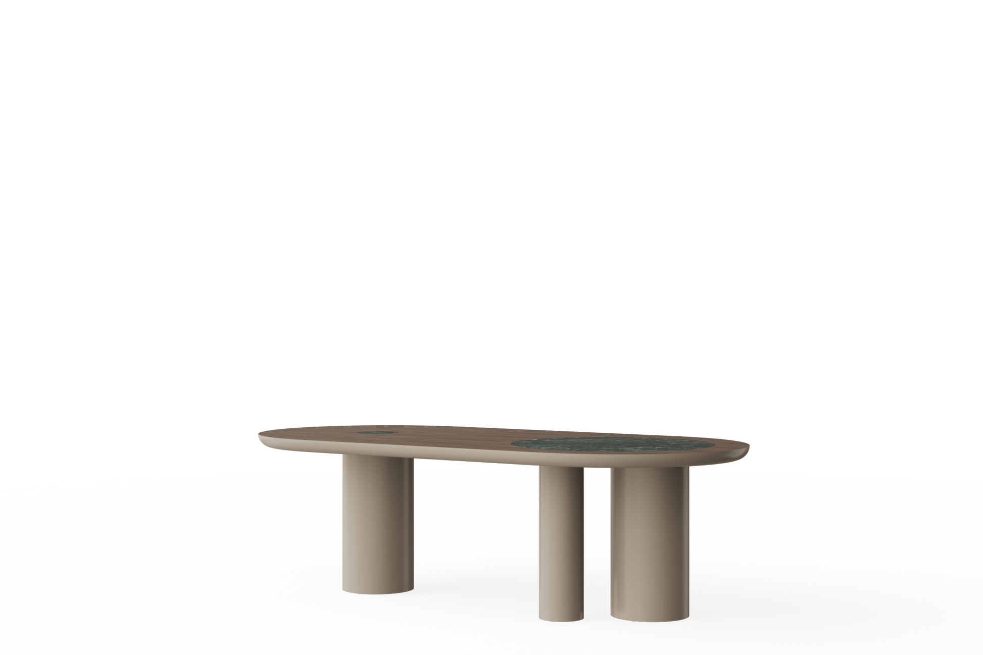 Table ZEUS en noyer Canaletto & marbre vert – Design sculptural d’exception - ULTRA MOBILI - La Maison MilanaiseGRD04