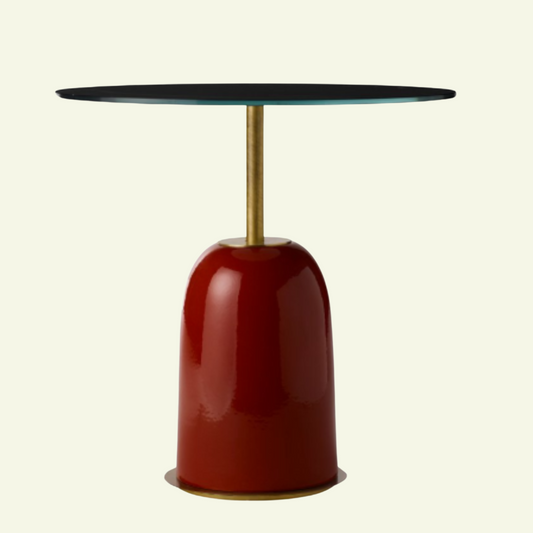 table design noir doré et rouge Pins de Marioni