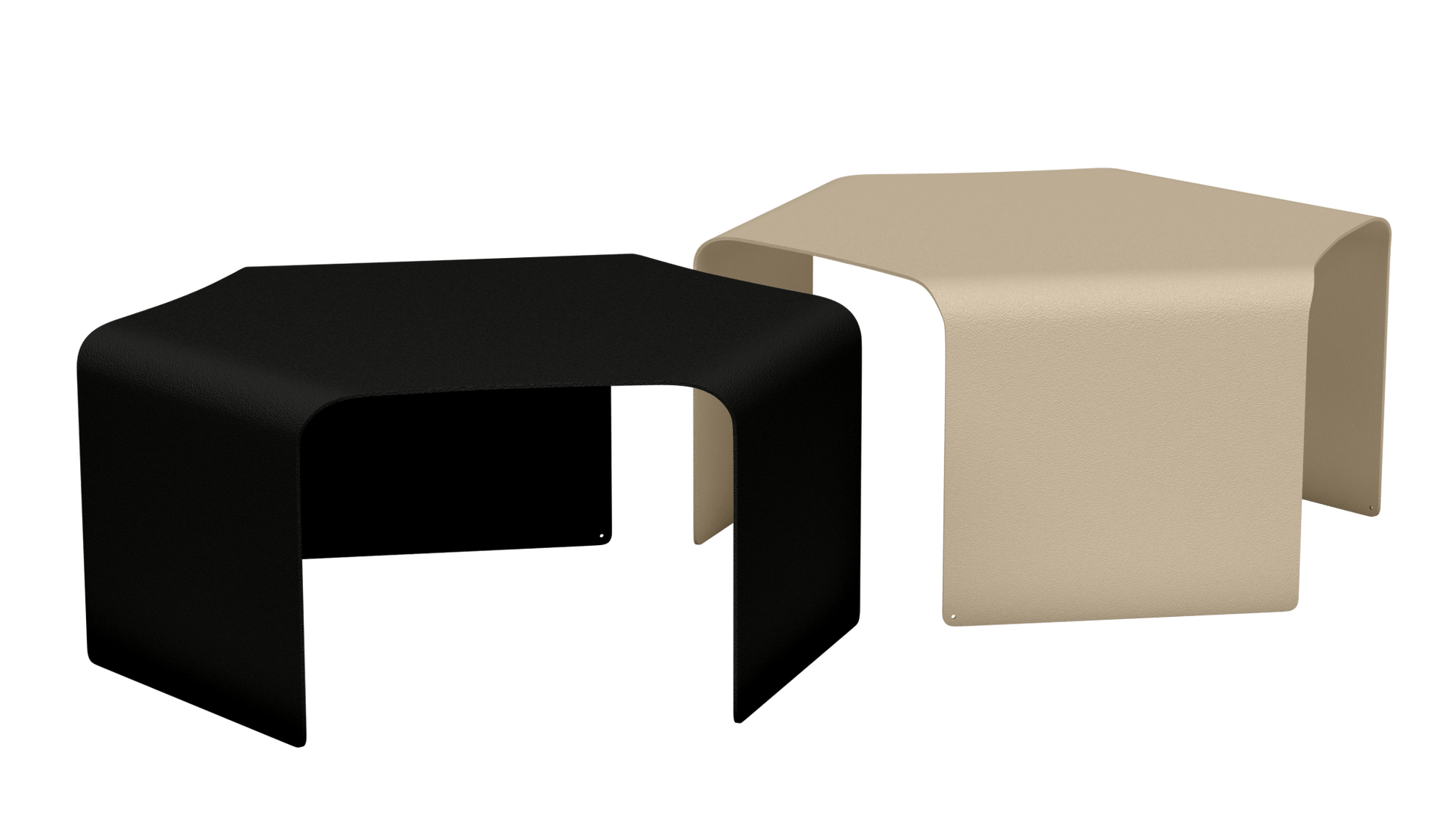 Tables basses empilables design en métal Ponant - MATIERE GRISE - La Maison MilanaiseNoir mat 031Crème 190