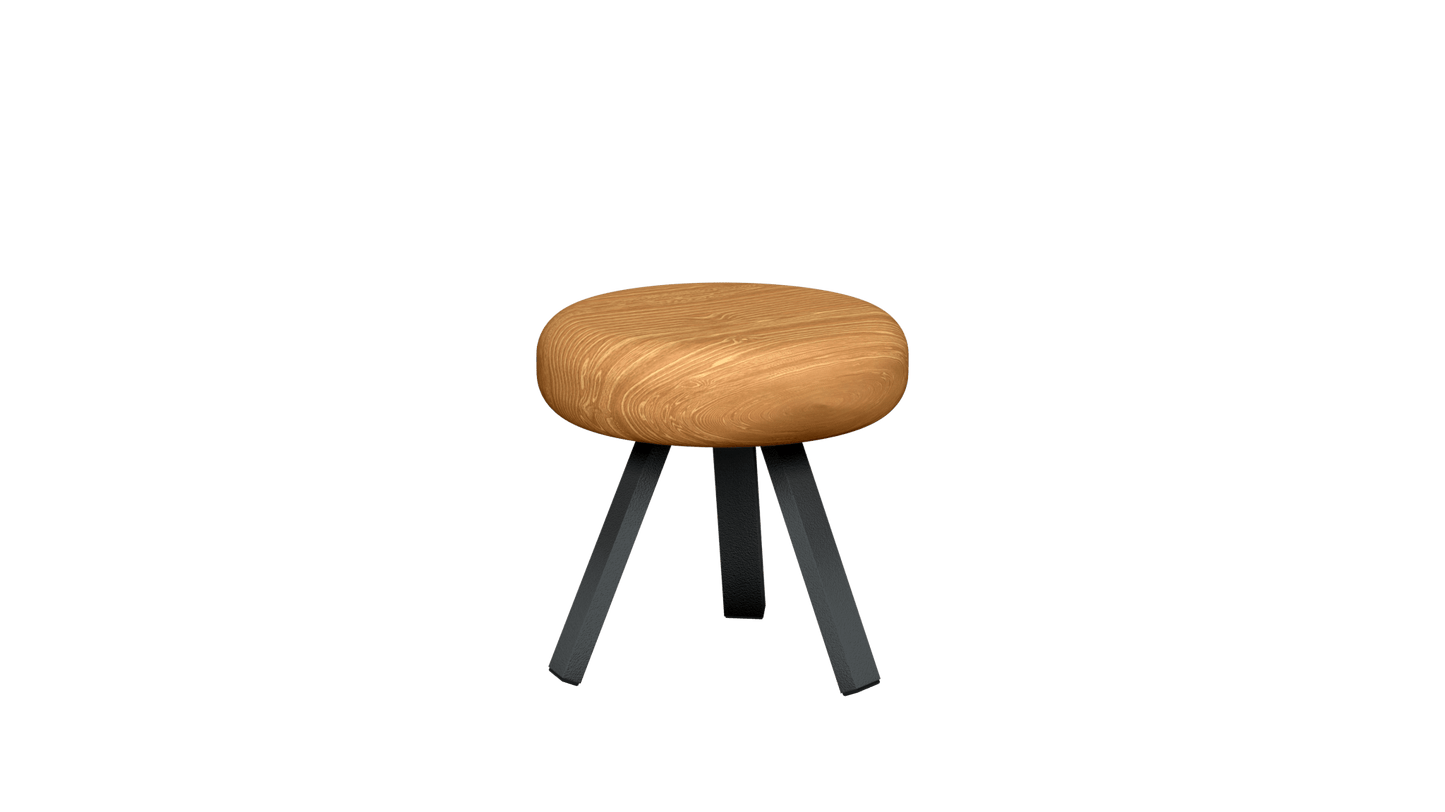 Tabouret bas rond en chêne et métal Smack - MATIERE GRISE - La Maison MilanaiseTABOURETSMACK - 9Anthracite 22235cm