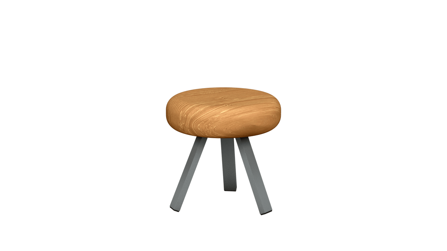 Tabouret bas rond en chêne et métal Smack - MATIERE GRISE - La Maison MilanaiseTABOURETSMACK - 7Orage 22135cm