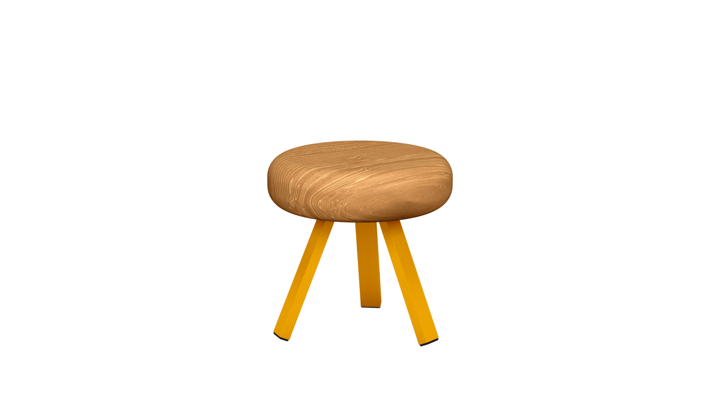 Tabouret bas rond en chêne et métal Smack - MATIERE GRISE - La Maison MilanaiseTABOURETSMACK - 59Safran 13135cm