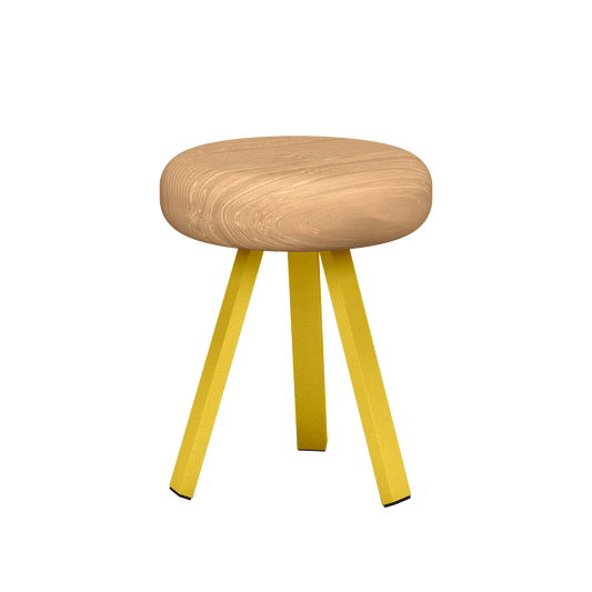 Tabouret bas rond en chêne et métal Smack - MATIERE GRISE - La Maison MilanaiseTABOURETSMACK - 58Poussin 01445cm